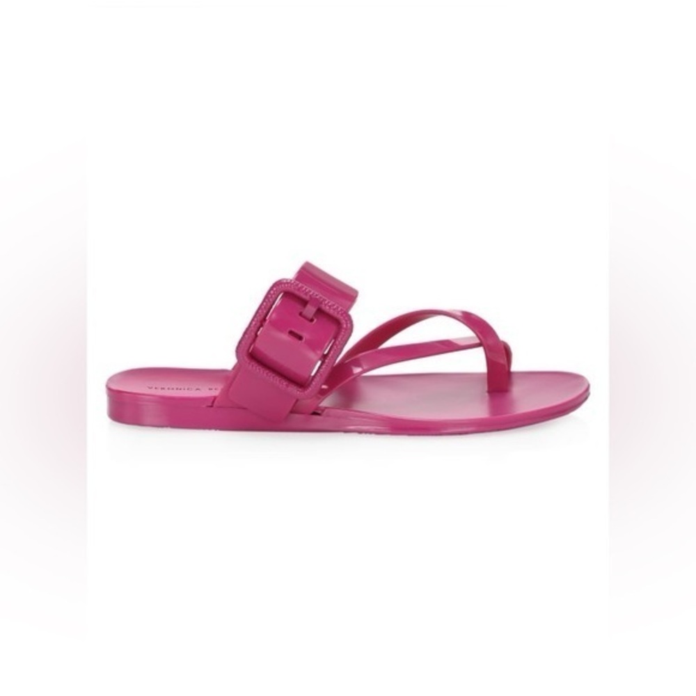 Veronica Beard Salva Pink Jelly Sandals Women’s Size 5 Buckle Slides